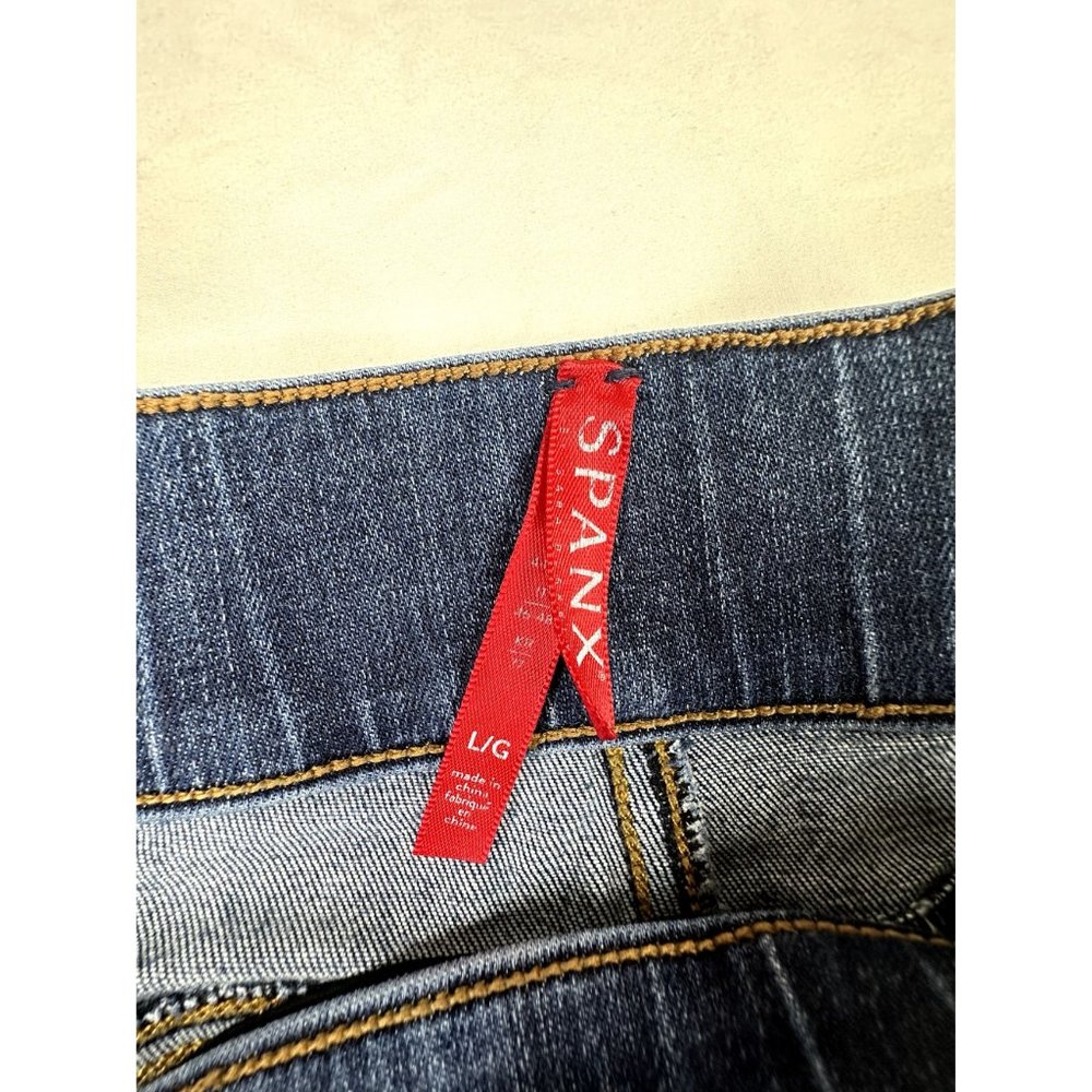 Spanx Distressed Ankle Skinny Jeggings size Large Blue - Picture 2 of 6